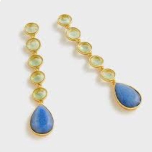 J. Crew Mixed Stone Drop Earrings Light Mint New - Picture 5 of 5